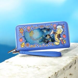 Loungefly DISNEY Pinocchio Exclusive Blue Fairy Lenticular Wristlet Wallet NWT